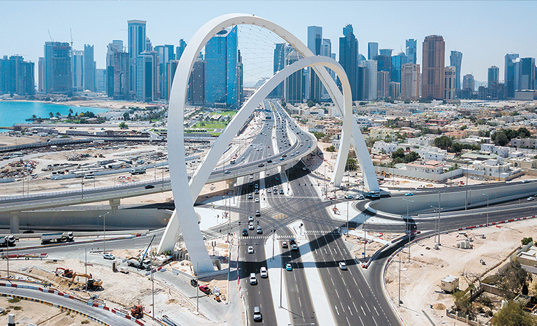 Leading Transportation Network Connecting Qatars capital, Doha, and the Northern Satellite City of Lusail: Lusail Expressway.